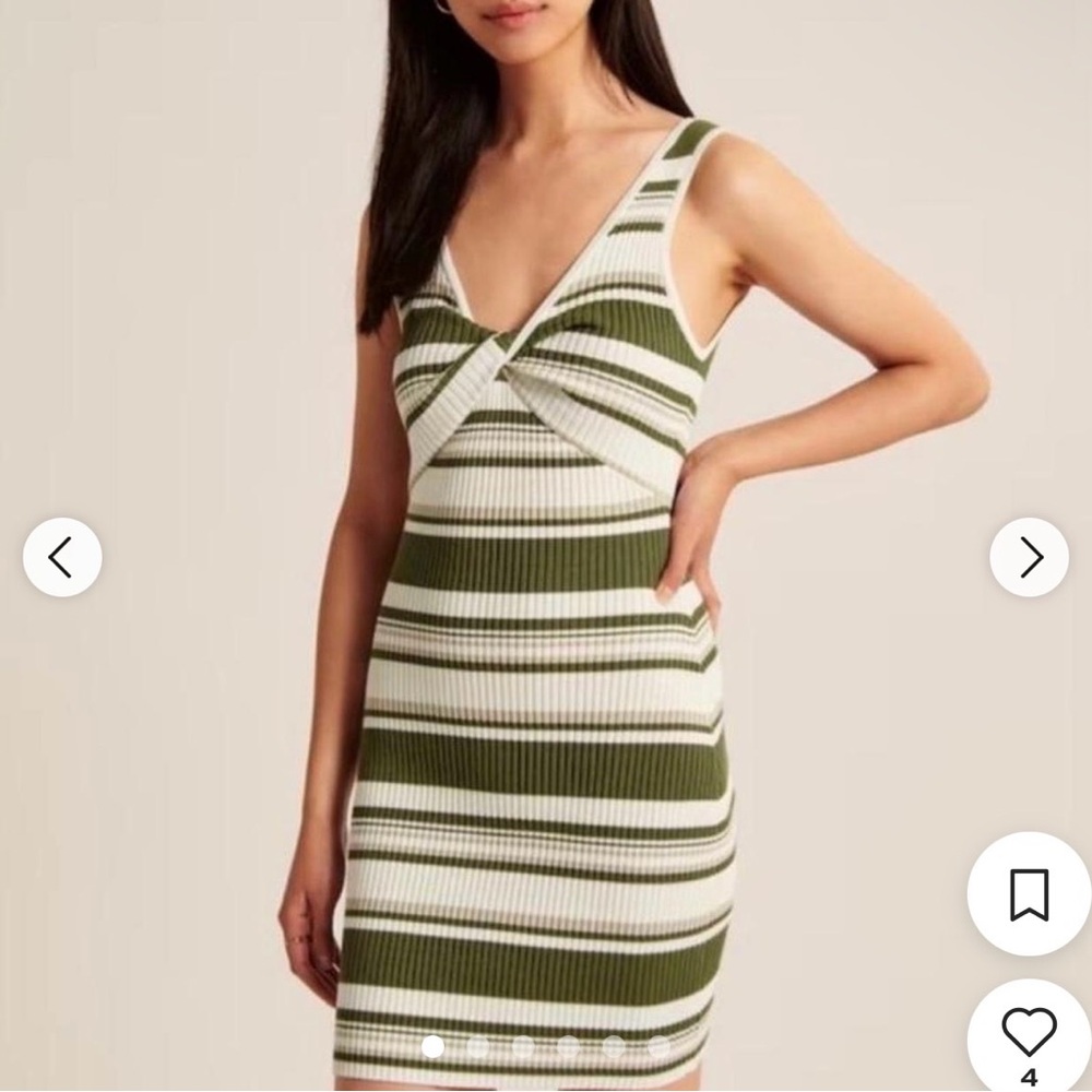 Abercrombie & Fitch Striped Mini Dress in Blue, Green, White and Tan